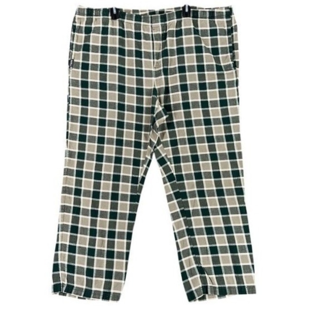 Eddie Bauer Pajama‎ Pants Mens 2XL Green Plaid Flannel Knit Sleepwear PJs Sleep